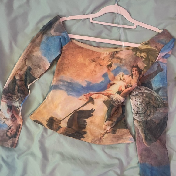 Princess Polly Off the Shoulder Manesh Long Sleeve Top ‘Multi’ - Picture 3 of 4